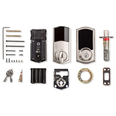 Kwikset SmartCode 916 Series Z-Wave Plus Traditional Touchscreen Electronic Deadbolt, Satin Nickel